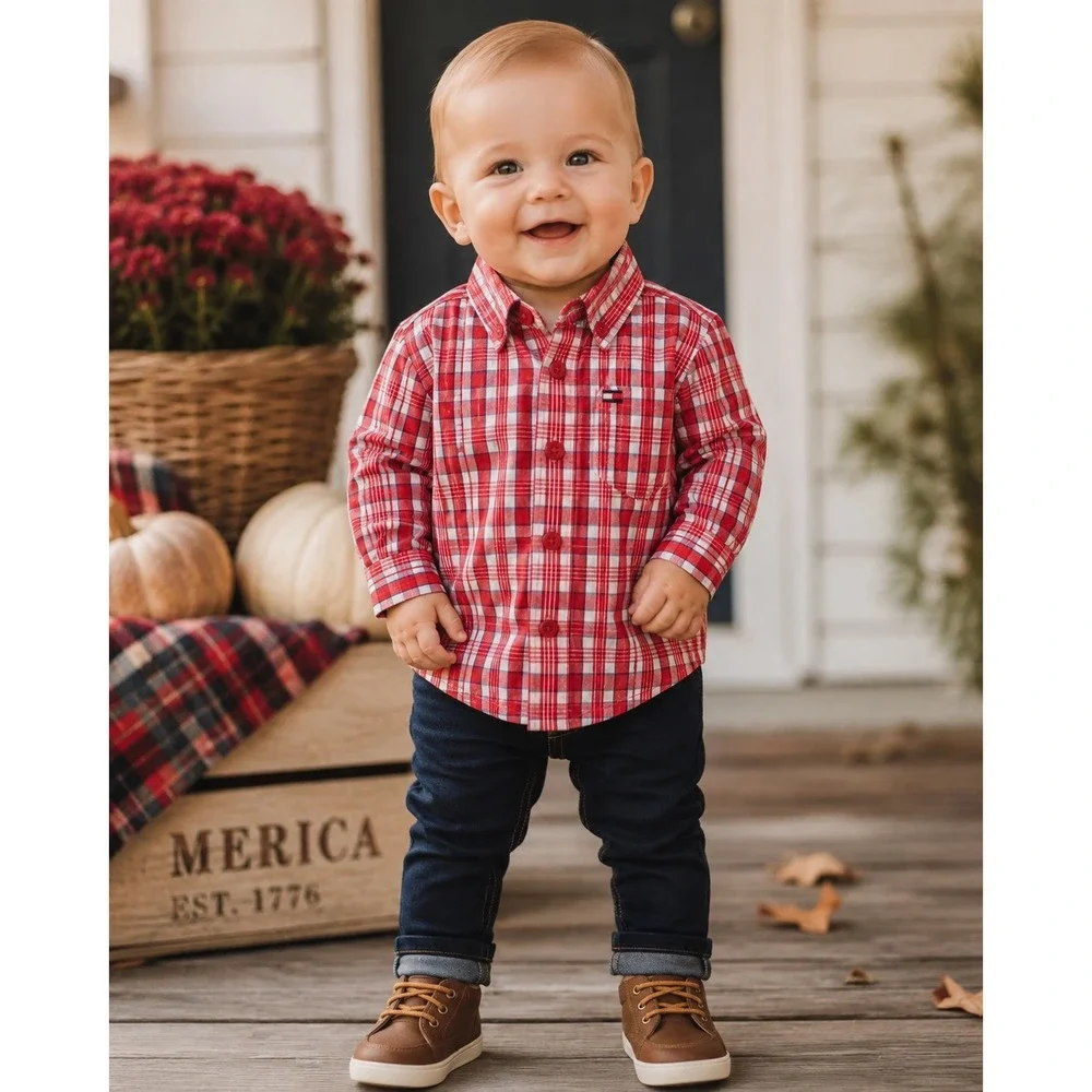 Baby Boys Three to Six Months Bundle Tommy Hilfiger Gap Jacket Plaid Gingham